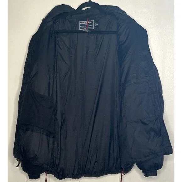 Polo Sport Ralph Lauren Down Puffer Coat Mens XXL Large Black Hood Ski Quiet Lux - Picture 6 of 6